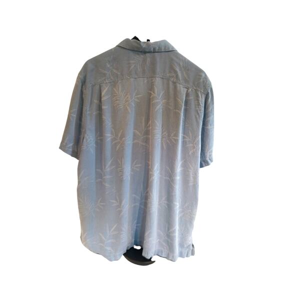 Tommy Bahama 100% Silk Hawaiin Short Sleeve Button Up Blue Shirt XXL - Picture 2 of 10